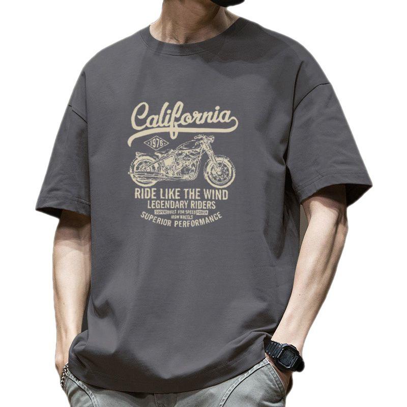 Men's Summer Black Retro Trend T-Shirt: American, Japanese, Korean Style