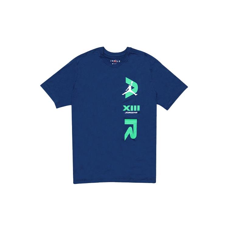 Air Jordan LEGACY AJ13 Short Sleeve Sports Blue Men s CW0796-414 XL