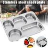 304 Stainless Steel Fast Food Plate Grid Plate With Lid Square Canteen Tableware For Children Adult