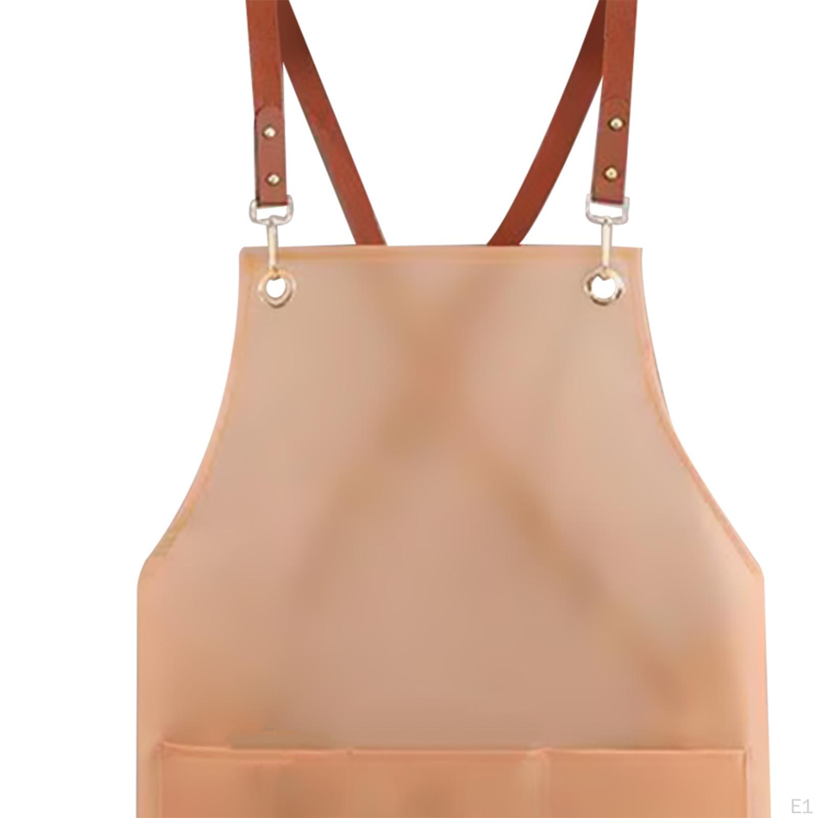 Фартук для гриля полупрозрачный со спинкой Pink Long Pocket — фото 4