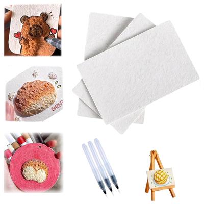 Foam Texture Painting Paper Handicraft Puffy Texture Paper with Pen & Easel Textured Abstract Painting Art Paper for Kids