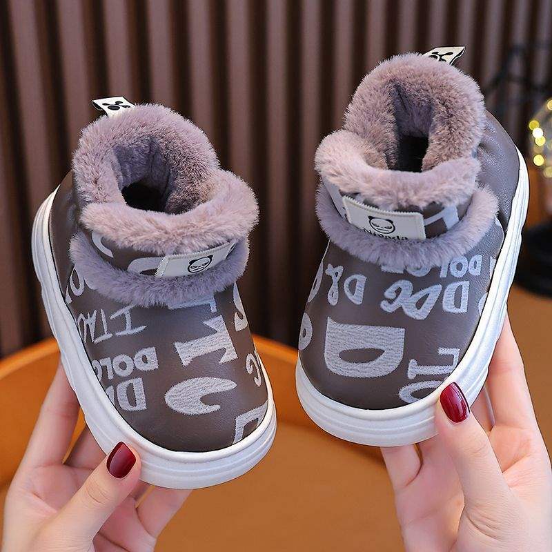 Gutter Snøstøvler Vinter Vanntett Fleece Baby Vintersko Barnas Store Bomullssko Jenter Fortykket Varm Gutter Bomullsstøvler