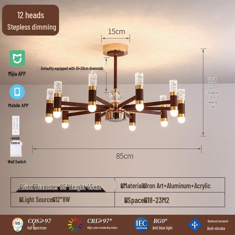 French Retro Branch Chandelier: Chinese Style Living Room & Hall Main Light for High-End, Horizontal Zhongshan Home Decor.