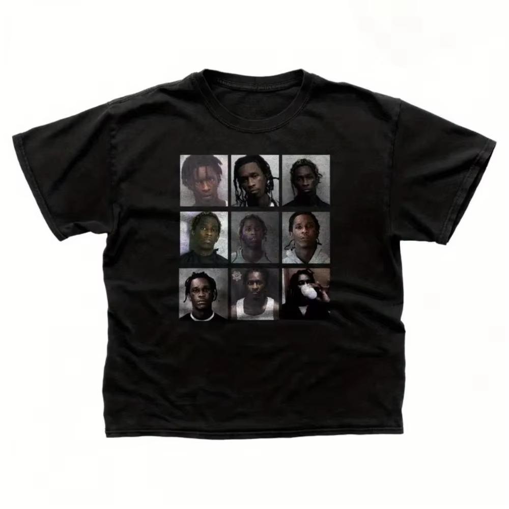 2026 Summer New Style Young Thug Pattern TShirt HighQuality Comfortable Breathable Unisexs Printed RoundNeck TShirt