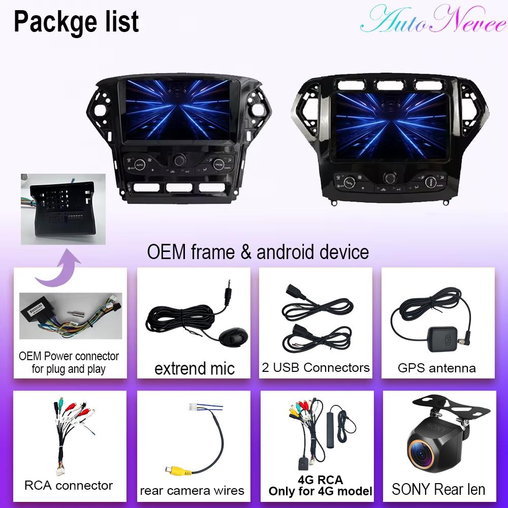 Navigation GPS Android 14 Auto Radio Stereo For Ford Mondeo MK4 2007-2014 Carplay Car Video Player 2din DVD Multimedia Head Unit