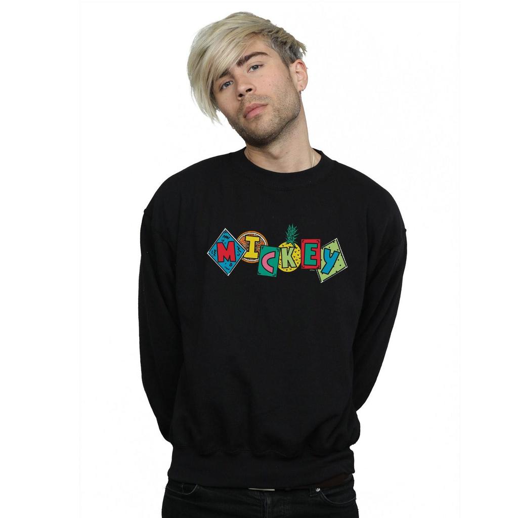 Disney Mens Mickey Mouse Fruit Blocks Sweatshirt