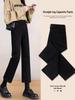 Women's Black High-Waist Cropped Jeans: 2026 Spring/Autumn Slimming Cigarette Pants