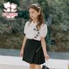 Girls' Academy Style Bow Shirt & Pleated Skirt Set