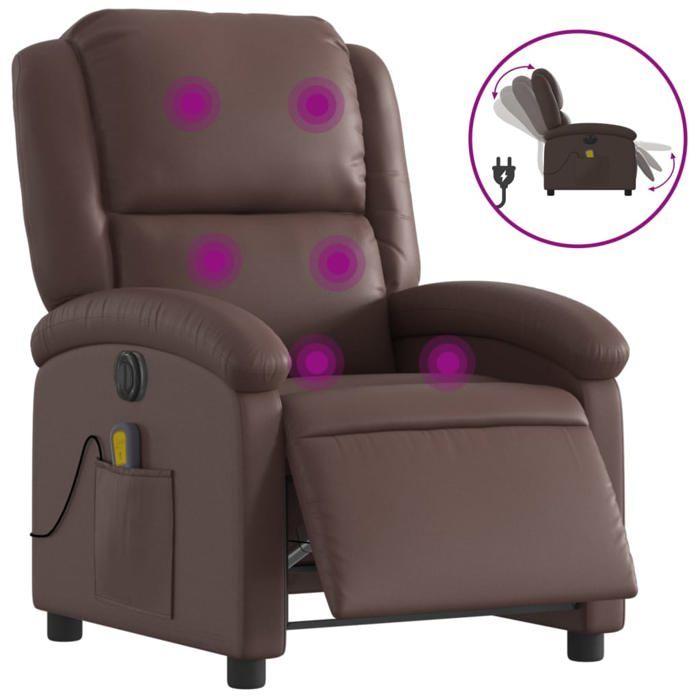 VidaXL Electric Reclining Massage Armchair, Relaxation Chair with Adjustable Backrest and Footrest, Seat of 3204221
