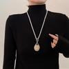 Korean Fashion Flower Sweater Chain Necklace - Autumn/Winter Women's High-End Cat's Eye Camellia Pendant.