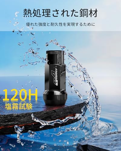 GAsupply Wheel Nuts M12xP1.5 Taper Seat 60° Long Nuts Through Type Racing Nuts Steel with Socket Set of 20