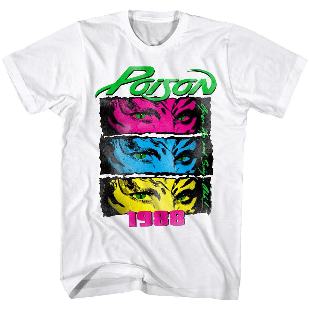 Poison Open Up and Say Ahh Concert Tour 1988 Men s T Shirt Album Cover Vintage S