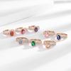 Luxury Large Oval Pigeon Egg Colored Gem Cubic Zirconia Ring High End Inlaid Finger Ring for Women Special Occasion Jewelry