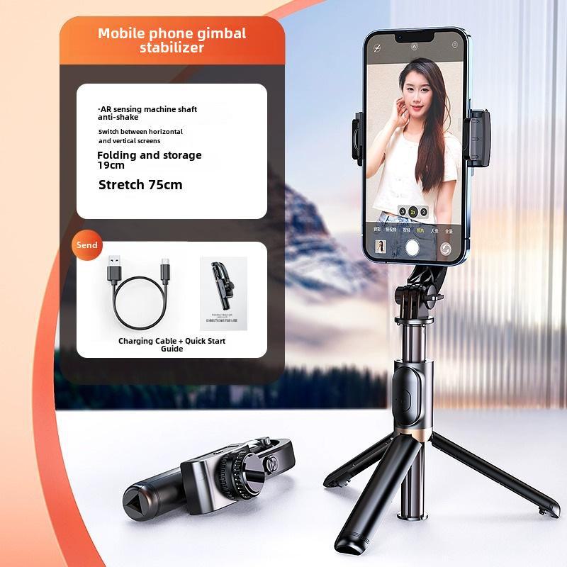CYKE Håndholdt Gimbal Stabilisator: Uttrekkbar selfiestang, skrivebordsmobilholder, anti-riste live-stativ