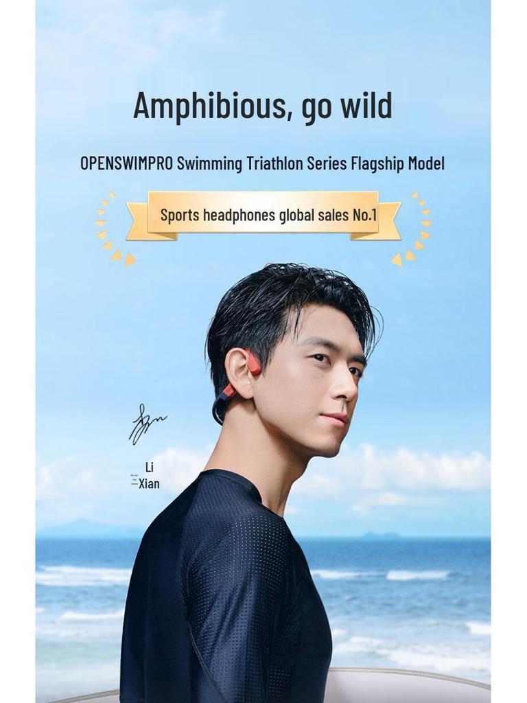 Shokz Pro True Wireless Noise-Cancelling Bone Conduction Bluetooth Swimming Earbuds, Open-Ear Sports Model S710