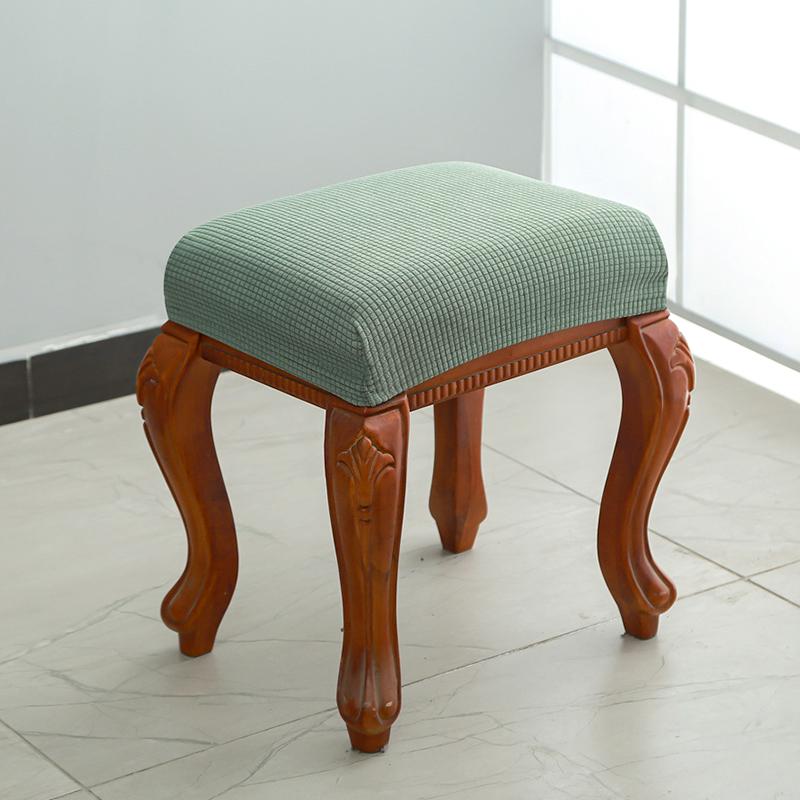 1Pc Footstool Removable Dressing Stool Cover Elastic Chair Cover Protector Polyurethane Elastic Fiber Stool Cover