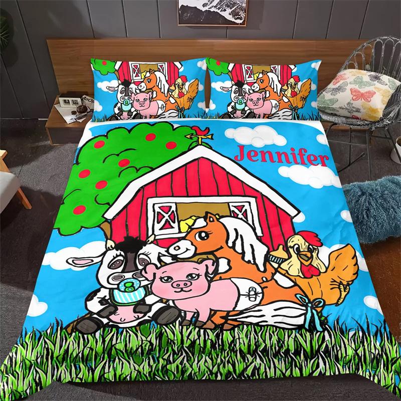 Lovely Koala Flowers Soft Duvet Cover Carton Animal Beding Set Elephant Cat Der Leaves Comfortable Quilt Cover King For Children Kids Child Gift Decor
