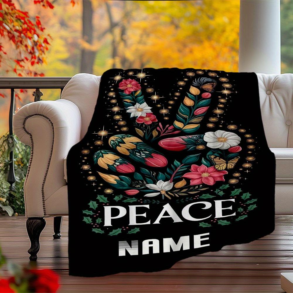 240Gm2 Peace Custom Outdoor Blanket Comfortable Soft Lightweight Allseason Multipurpose Blanket For Travel Camping Picnics Sofa Office Bed Living Room