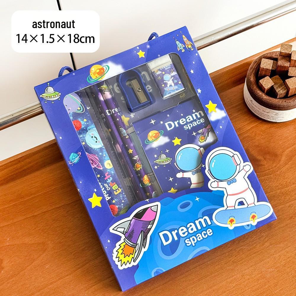 Cartoon Christmas Gift Set: 6-Piece Stationery Handbag for Kids & Kindergarten Students