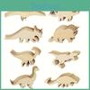 Wooden Unpainted 24pcs Dinosaur Animal Cutouts Pterosauria Tyrannosaurus Rex Diy Craft Art Project