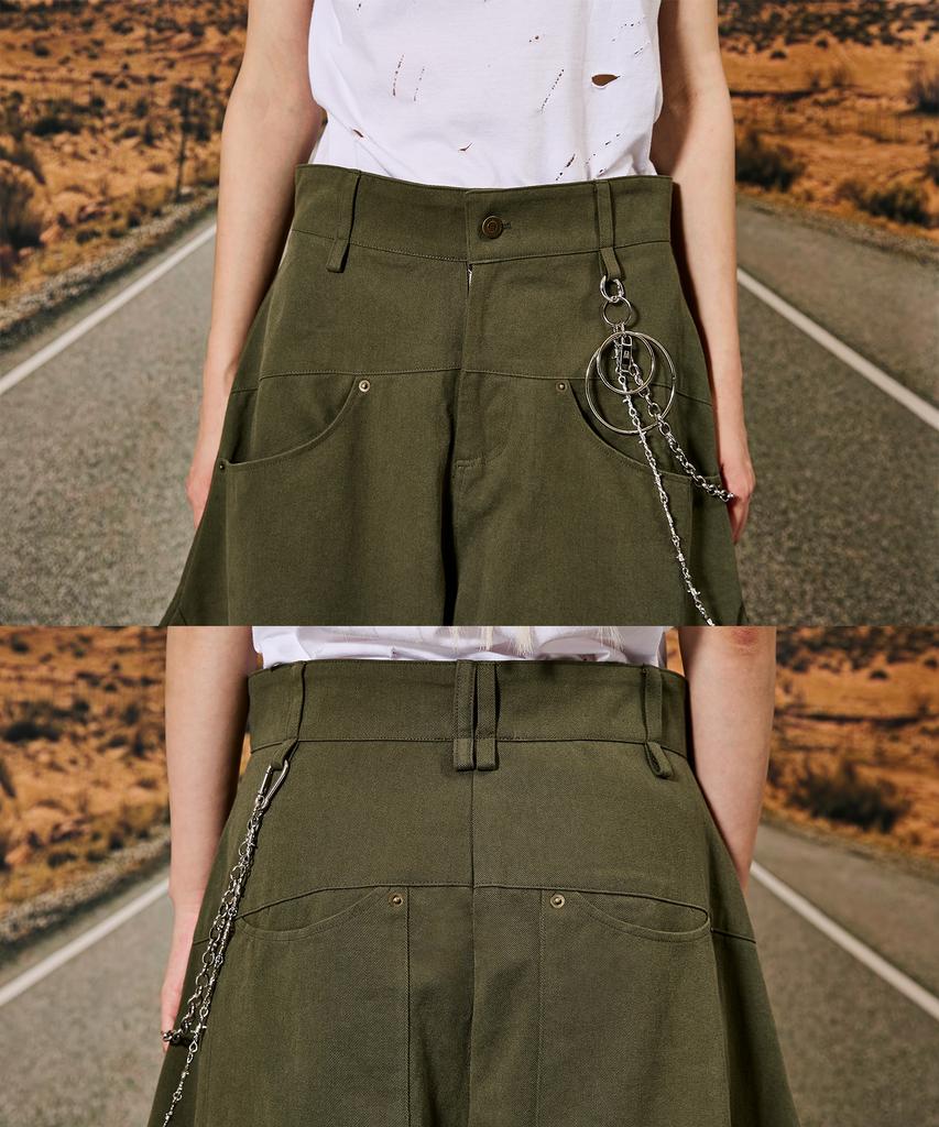 Lekyulli Wide Balloon Baggy Pants Khaki