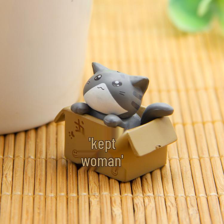 PVC Cartoon Kitten Succulent Garden Ornament - DIY Bonsai Decor Figurine