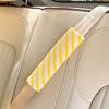 Plush Car Seat Belt Shoulder Cover Cute Striped Car Seat Belt Protective Cover Anti-Strangle Shoulder Cover