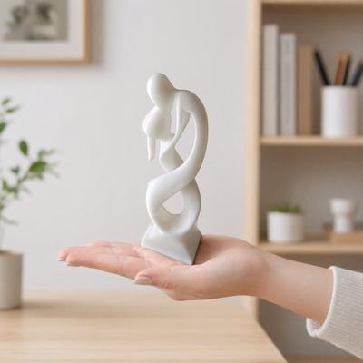 Statua Bacio d'Amore Yousheng, Statua Coppia che si Bacia Stampata in 3D, Scultura Astratta Bianca Uomo e Donna per Tavolo di Casa, Scaffale, Mobile d'Ingresso