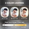 COSMIRROR Shower Mirror Fogl for Shaving with Razor Holders NoDrilling 3Color Dimmable Lights Larger AntiFog Shower Mirror with