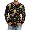 Men's Christmas Printed Imitation Cotton Long-sleeved Shirt