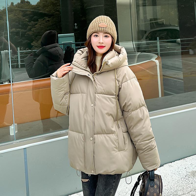 2024 Winter New Short Hooded Women's Cottonpadded Clothes European and American Down Cottonpadded Clothes Thickened Cottonpadded Jackets Women's Trend