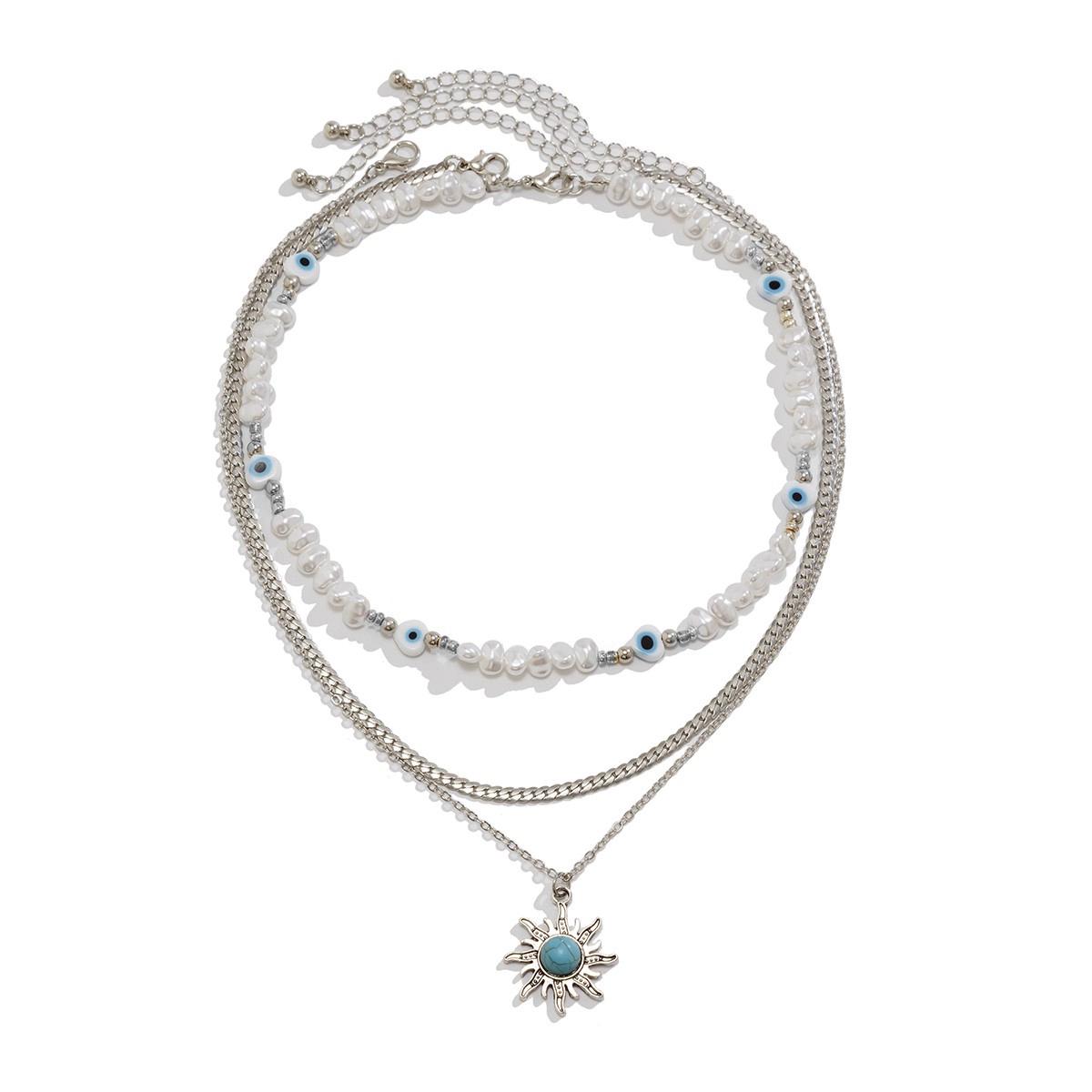 

Набор из 3 предметов: ожерелье из искусственного жемчуга, ретро, персонализированный нишевый дизайн, многослойная шейная цепочка