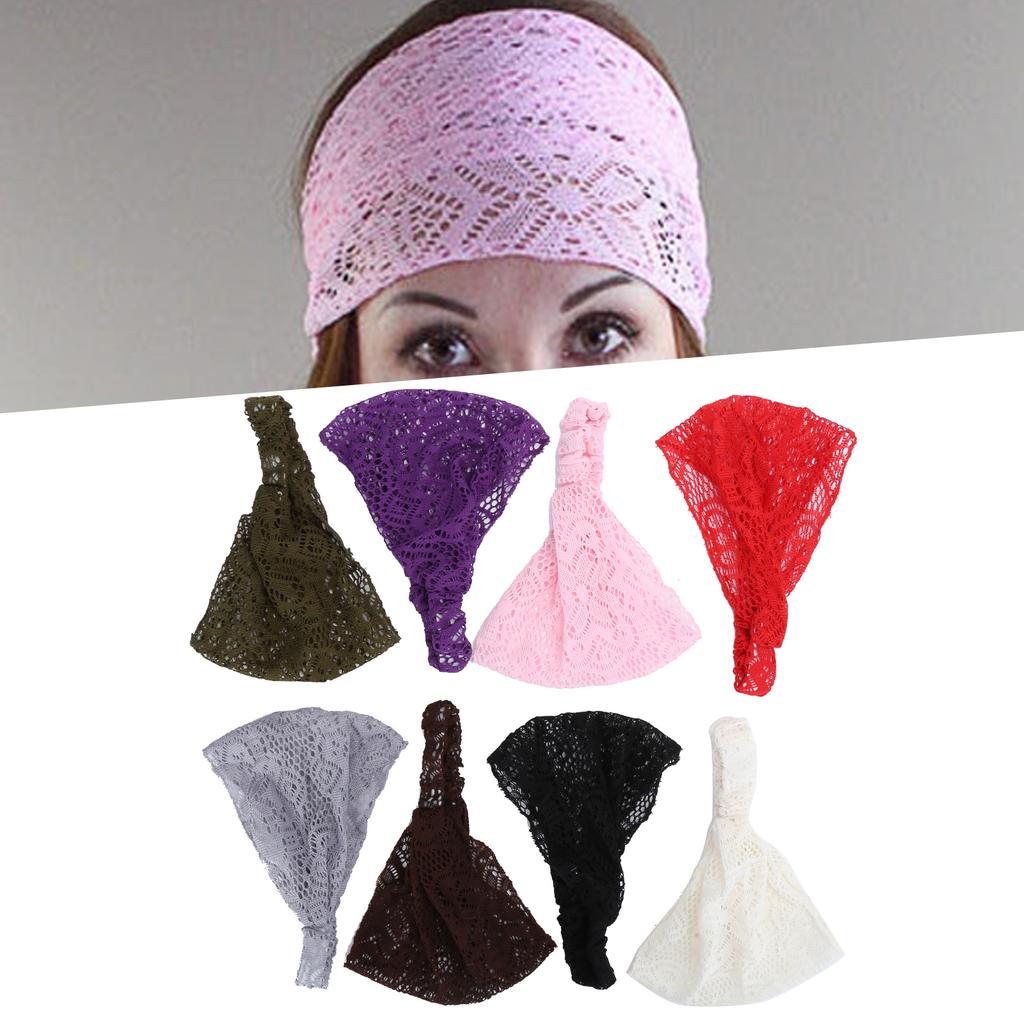 8pcs Lace Headbands Hairbands Hollow Elastic Women Girl Hair Stretchy Bands Hair Accessories