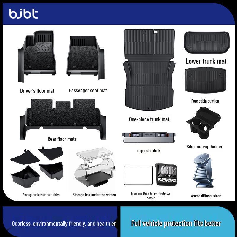 BJBT Full Coverage Non-Slip Floor Mats for Tesla Model Y 2023, TPE Injection Molded