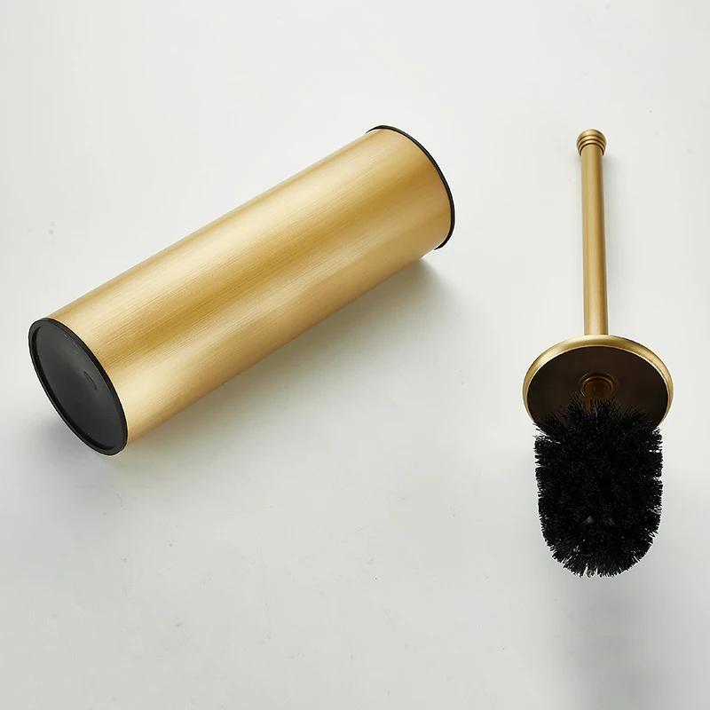 Toilet Brush Holders Antique Bronze Brass Bathroom Standing Toilet Brush With Long Handle Clean Tools For Bathroom Hardware Set