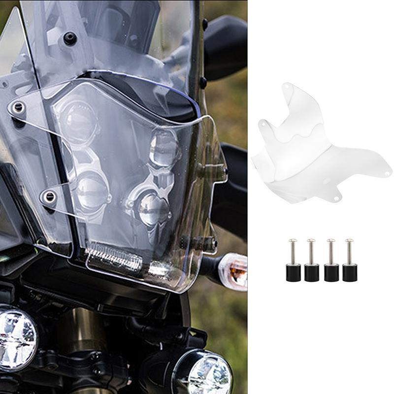 For Yamaha Tenere 700 2019 2020 2021 2022 Acrylic Front Headlight Protector Light Cover with Mounting Motorcycle Accessories