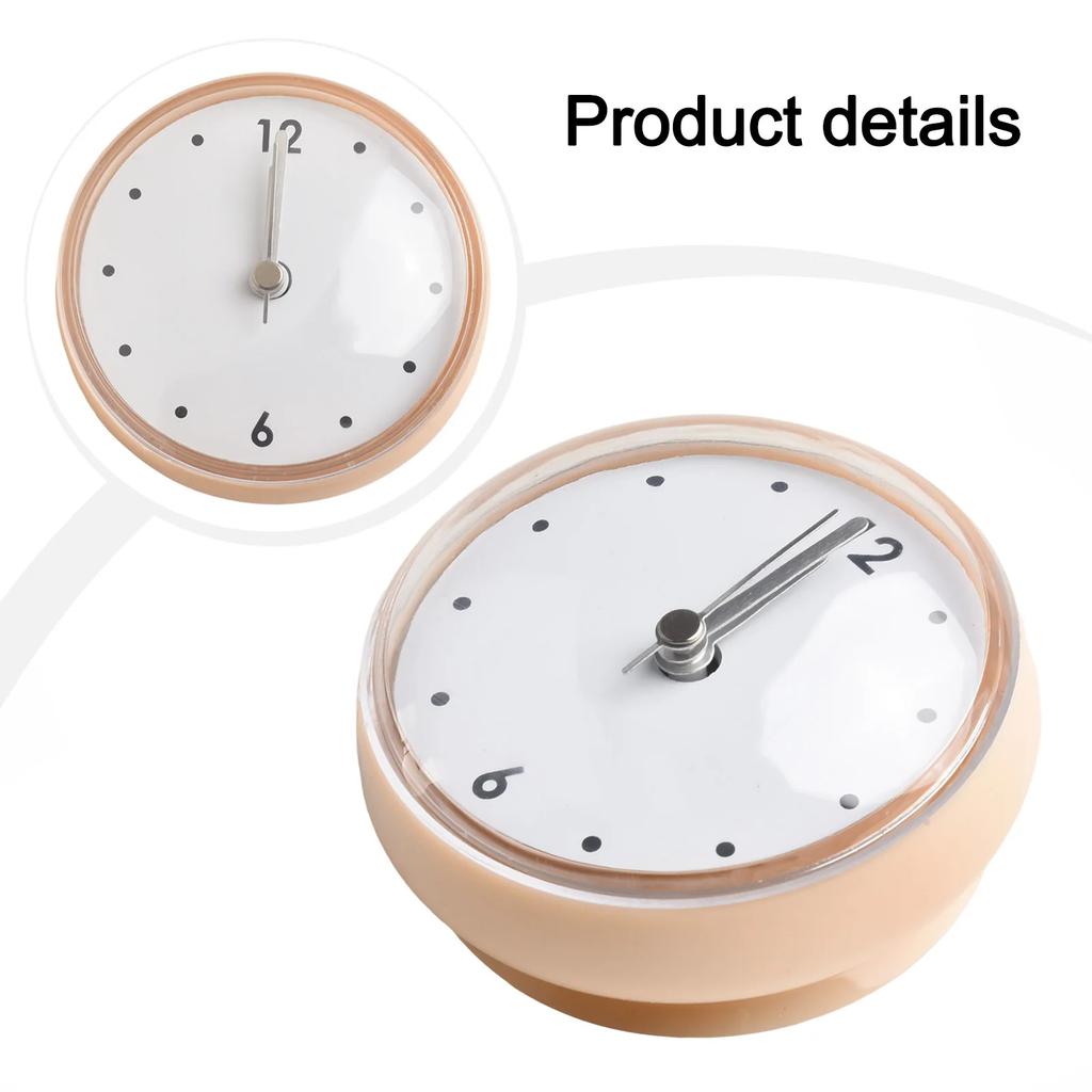 For Home Bathroom Wall Clock Sucker Wall Clock Suction Cup Clock Bathroom Wall Clock Waterproof Anti-Fog Black