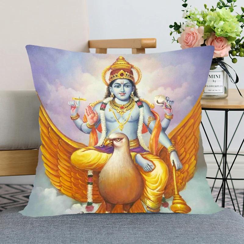 New Nice Radha Krishna Anime Pillow Cover Bedroom Home Office Decorative Pillowcase Square Zipper Pillow case Satin Soft Cover