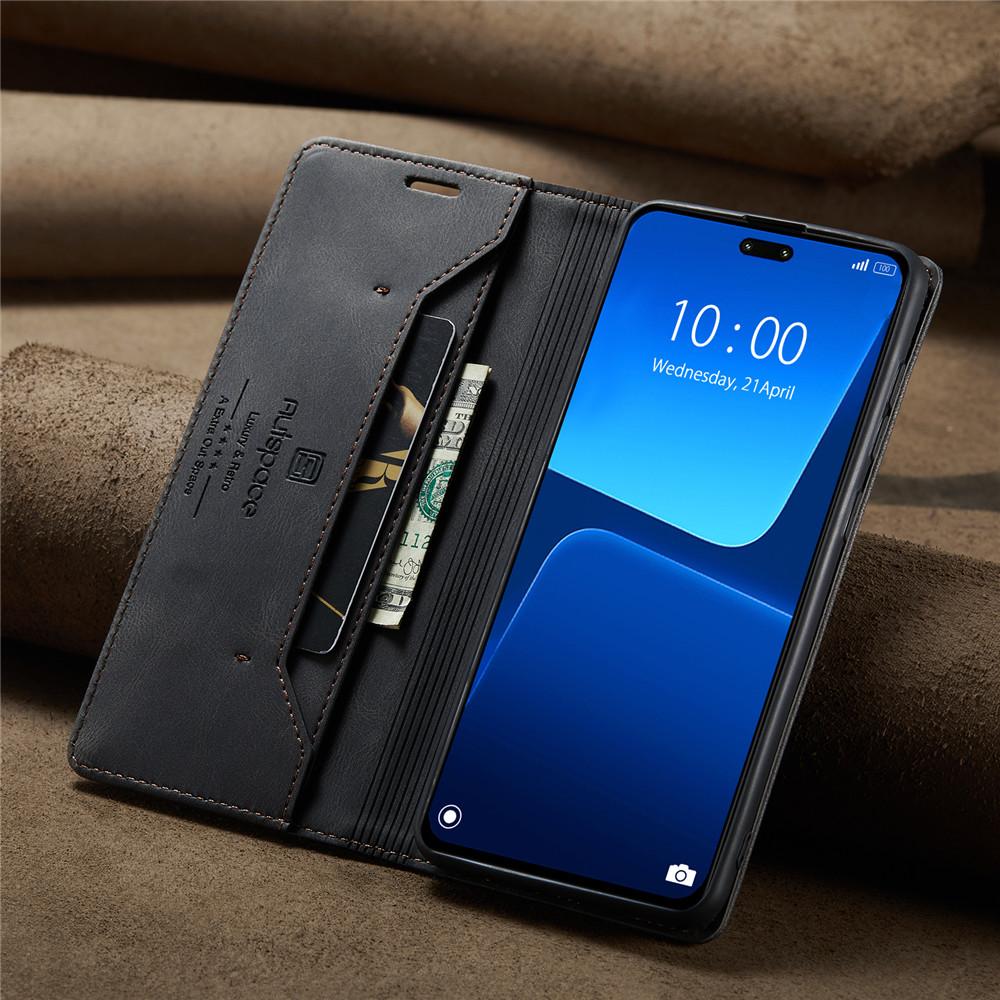 Luxury Genuine Leather Magnetic Wallet Flip Case for Xiaomi Mi 14 13 Lite Pro Card Slot Stand Shockproof Foldable Holder Full Protection Cover