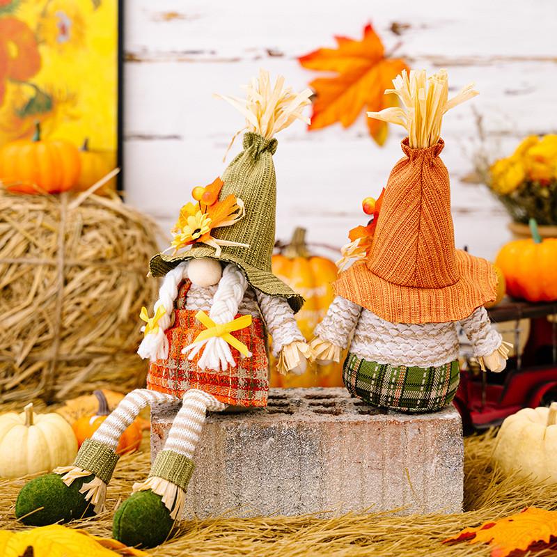 Playful Thanksgiving Gnome With Decorative Maple Leaf Hat For Creative Seasonal Decoration