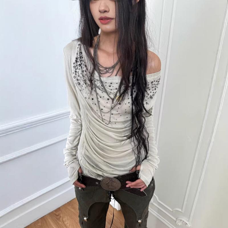 

Ретро Эстетика Женский Крой Горячая Девушка Универсальные Топы С Открытыми Плечами Оптом S белый