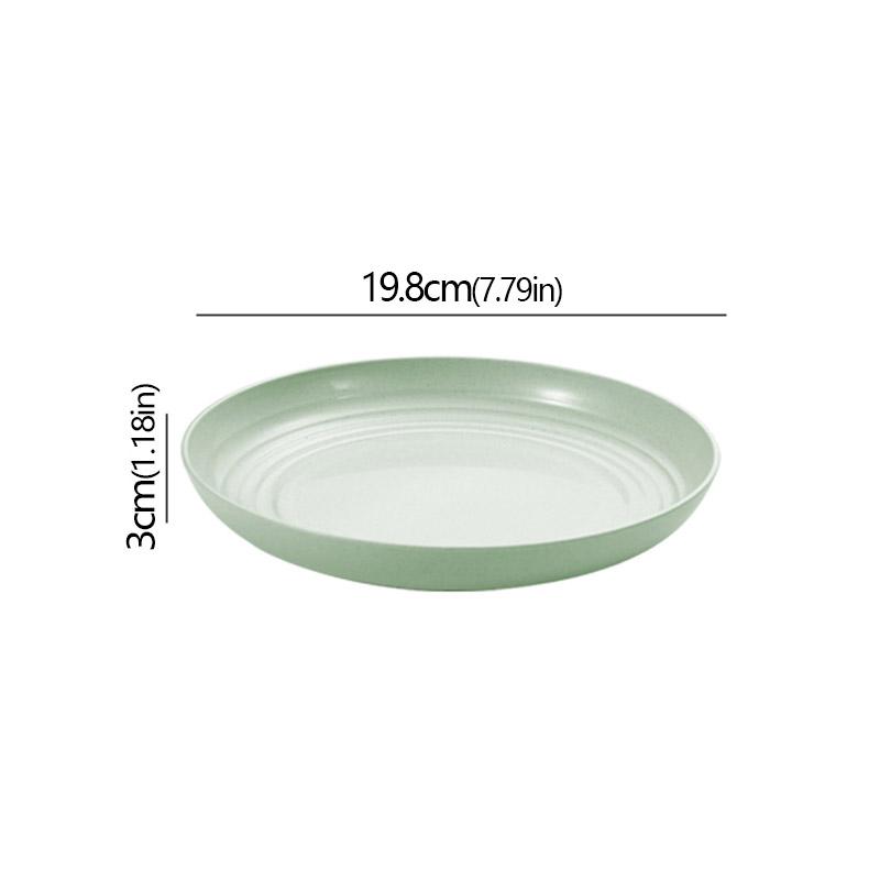 Wheat Straw Solid Color Round Plates Salad Dessert Dinner Reusable Microwave Safe Anti Fall And Shatter Plates Fruit Plate