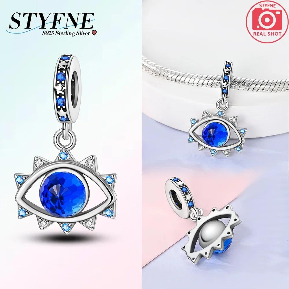 Girl Original Metal Charms Azure Zircon Circular Demon'S Eye Infinity Sun Pendant Fit Bangle Fine Gift Make your own Accessory Accessory Elegant