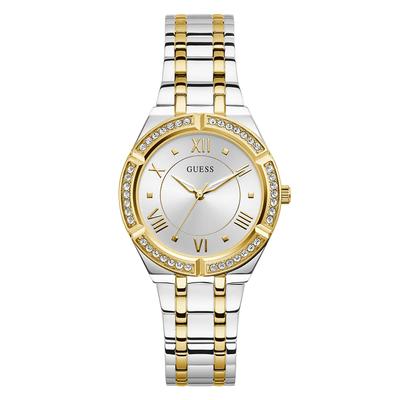 Cosmo Diamonds Series Silver Dial Two-Tone Stainless Steel Strap Women's Quartz Watch - GW0033L4