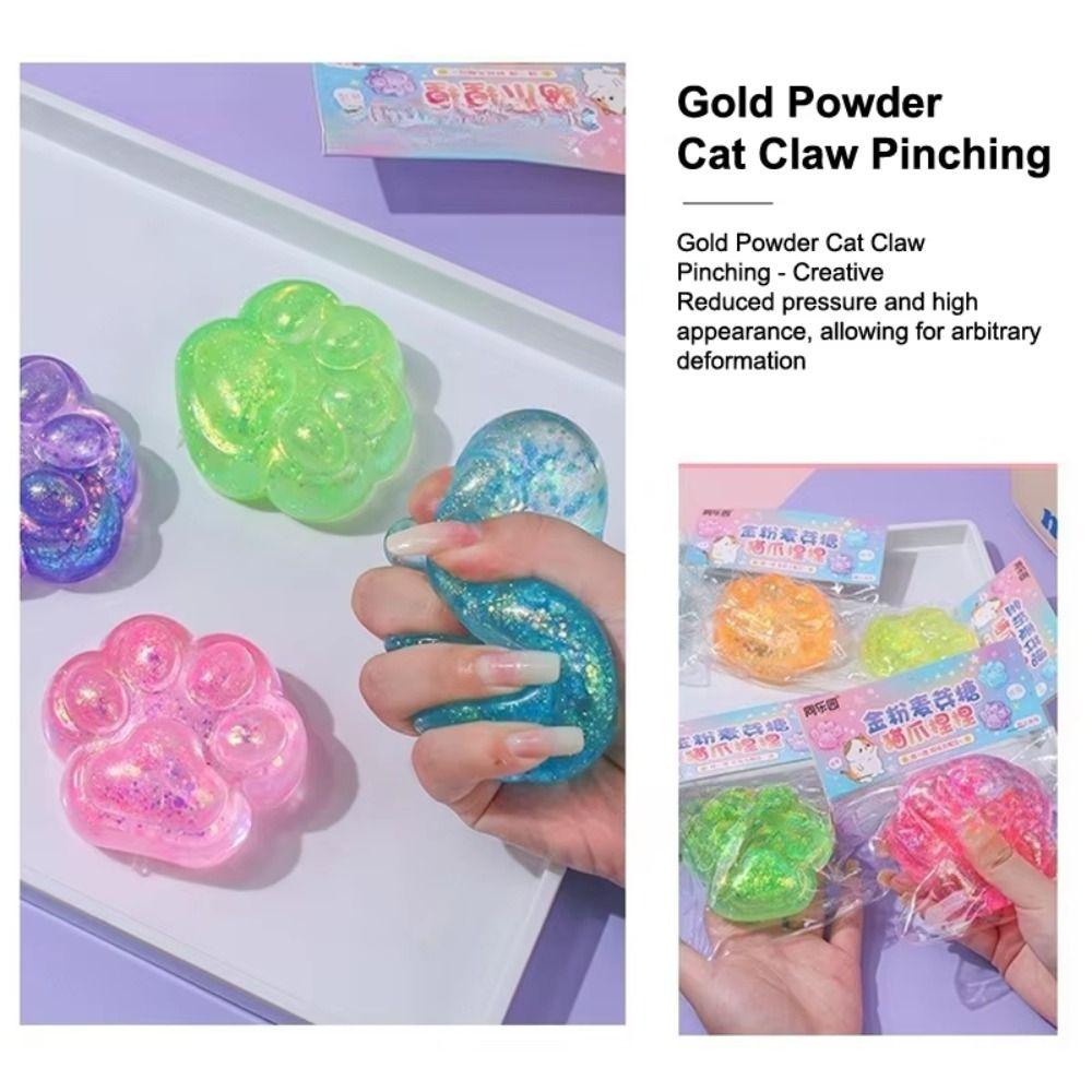 Silicone Cat Paw Squeeze Toy Slow Rebound Cat Paw Pinch Toy Cartoon Fidget Toy  Practical Jokes