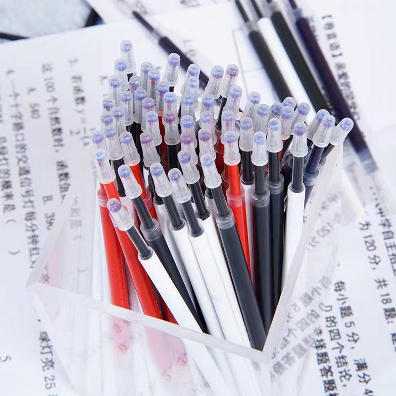 10Pcs High Quality St Tip Neutral Pens Refill Quick-Dry Neutral Pens Refill Stationery Set Pressing Ballpoint Pen Refill