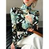 Lady's Sexy High-neck Long-sleeved T-shirt, Soft Texture for Autumn and Winter Tops, Machine Washable