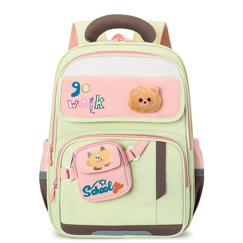 Schoolbag for Primary School Students Grade One and Two Cartoon Color-Matching Backpack for Boys and Girls Children Backpack