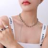 Spicy Girl Trend Patchwork Chain Tassel Zircon Choker: Cool European and American Collarbone Necklace P032