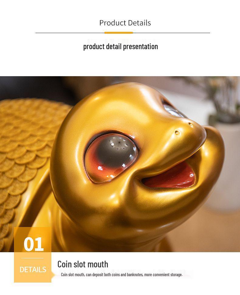 Creative Turtle Money Jar: Large Capacity Savings Ornament for Home